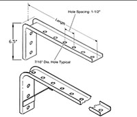Galvanized Angle Brackets for Main Line or Top Running Applications