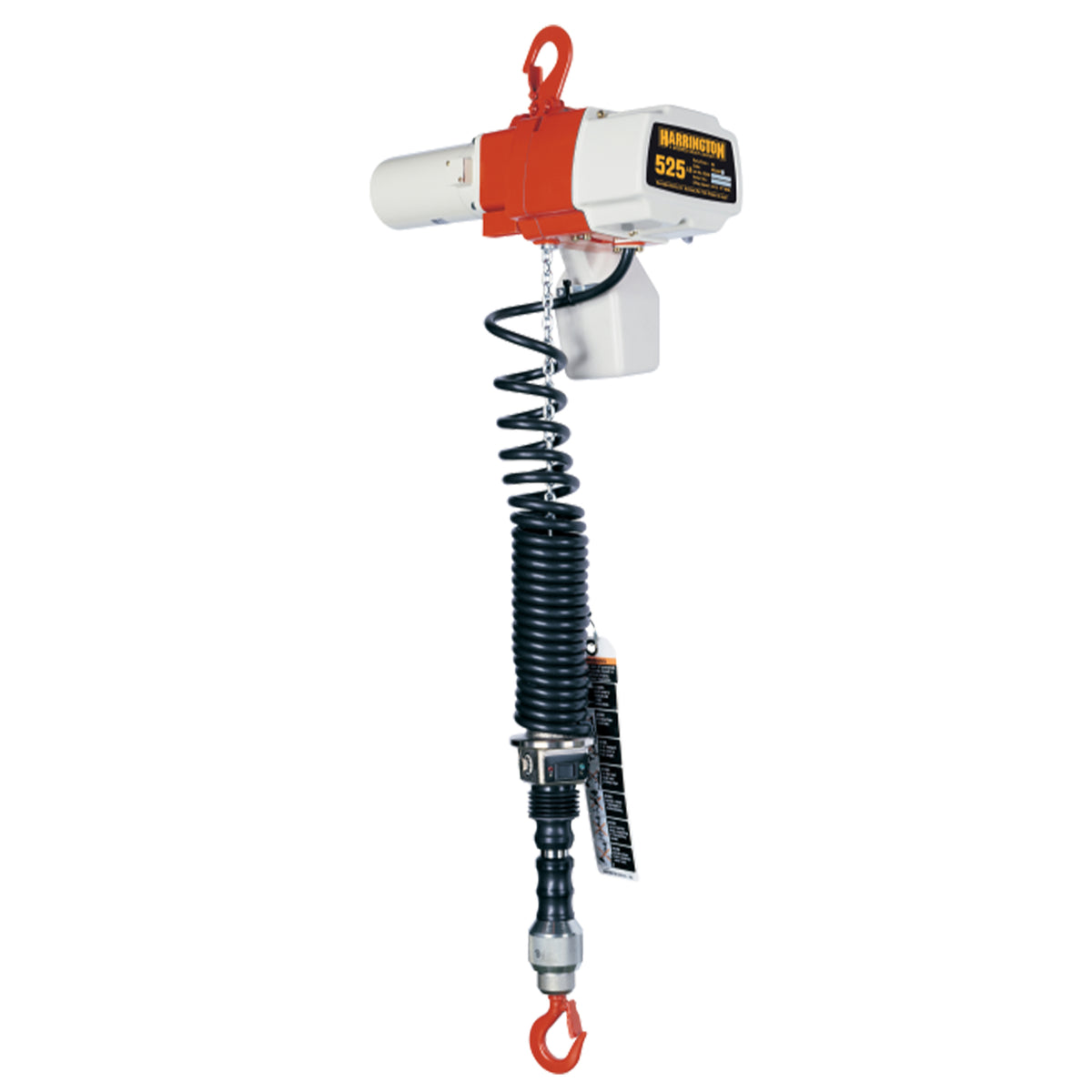 525 Lb. ED DA Electric Chain Hoist with Rigid Hook Suspension, 6ft of lift @ 44/10fpm, 120v