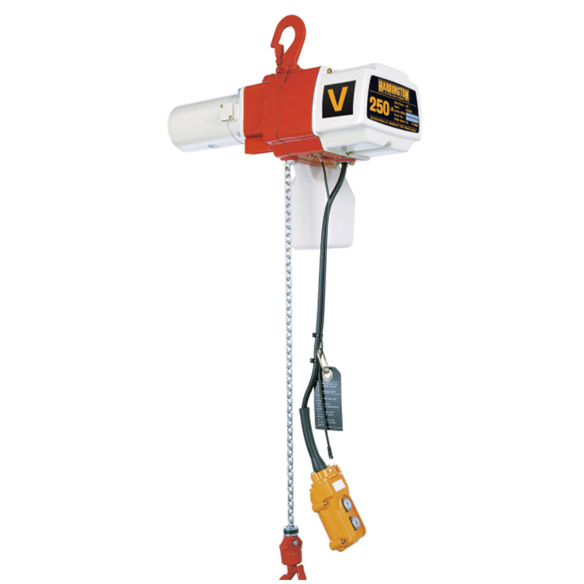 525 Lb. ED DSA Electric Chain Hoist with Rigid Hook Suspension, 10ft of lift @ 44/10fpm, 120v