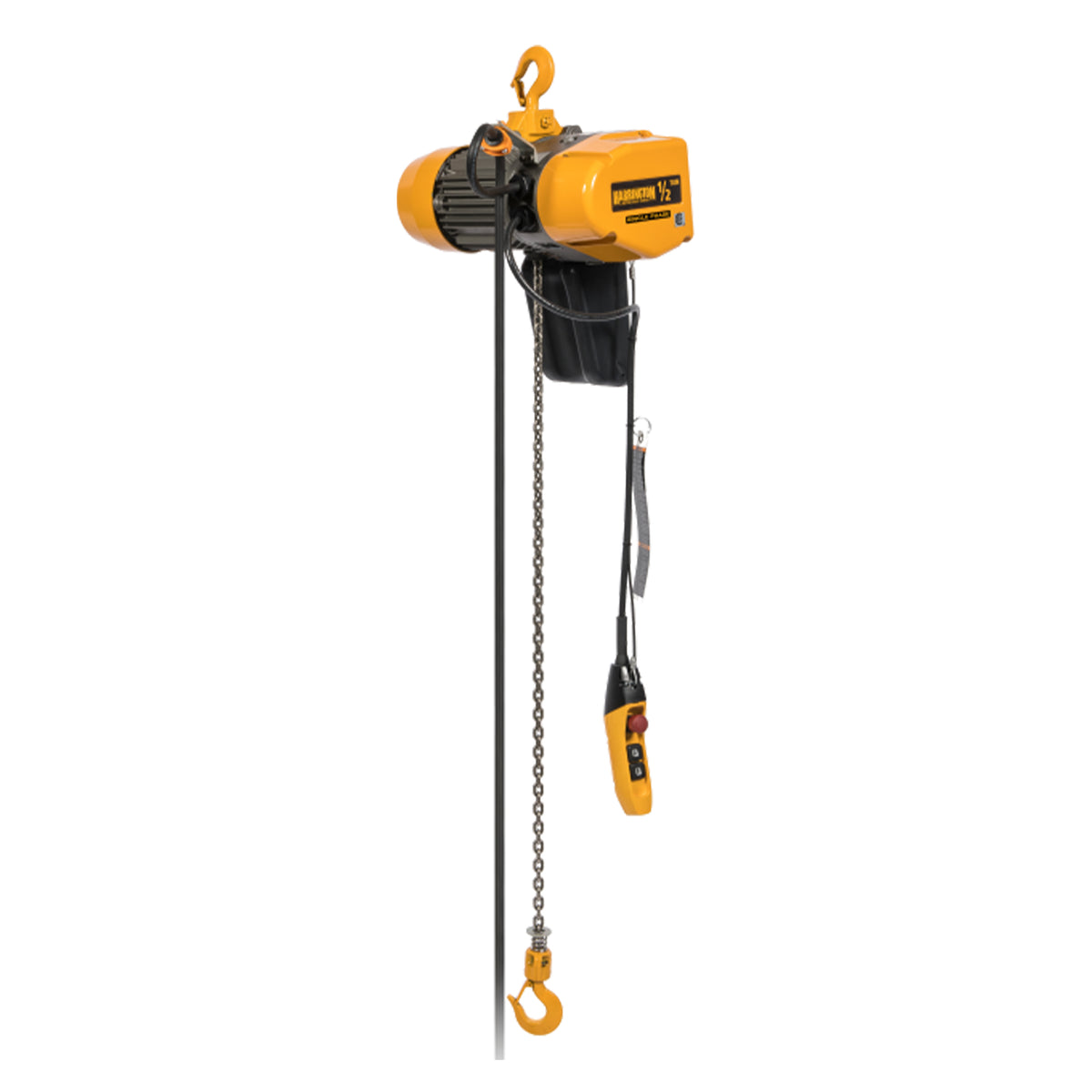 1 Ton SEQ Electric Chain Hoist with Rigid Hook Suspension, 20ft of lift @ 17/4 fpm, 230V