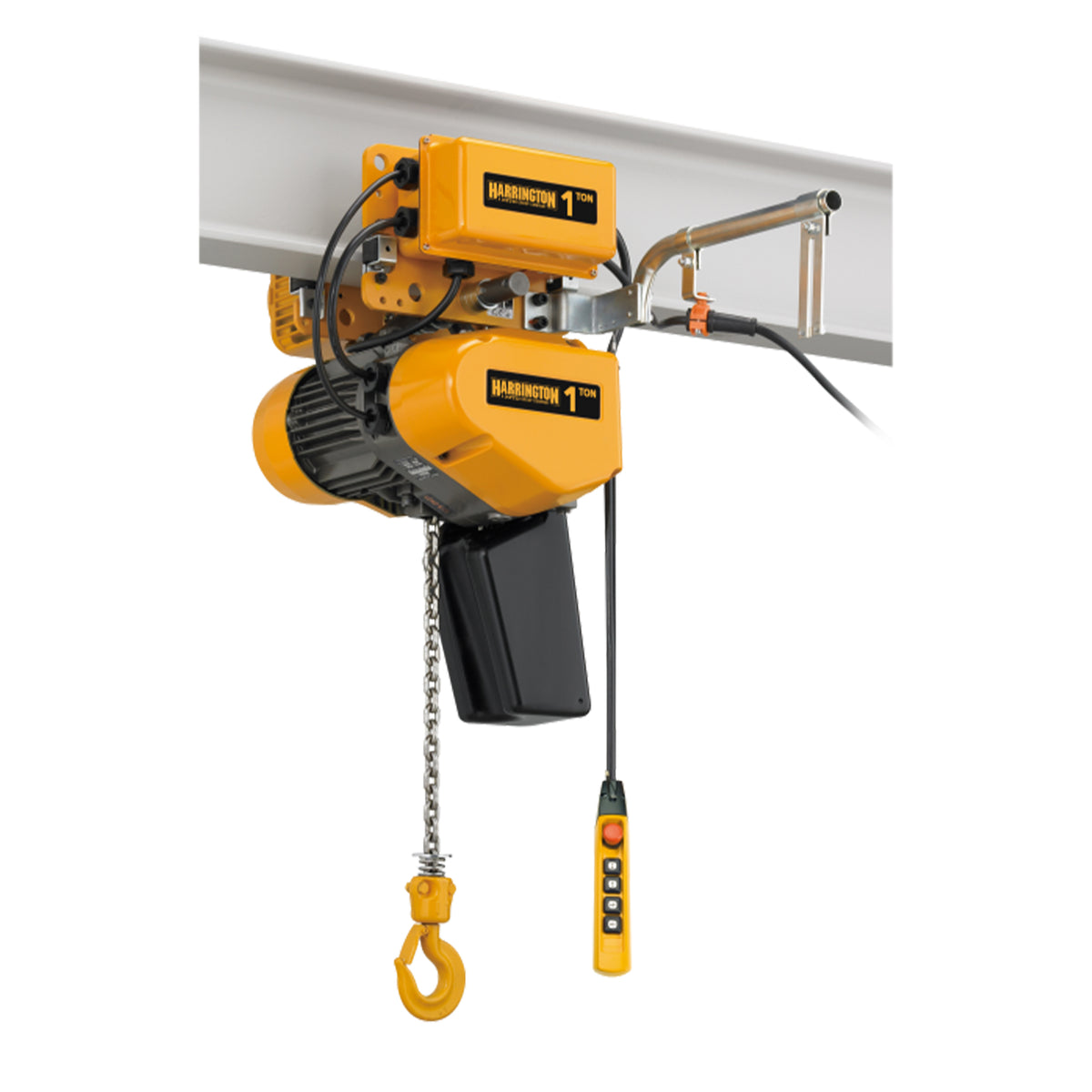 1 Ton SEQ Electric Chain Hoist with Motor Driven Trolley, 20ft of lift @ 17/4 fpm, 230V