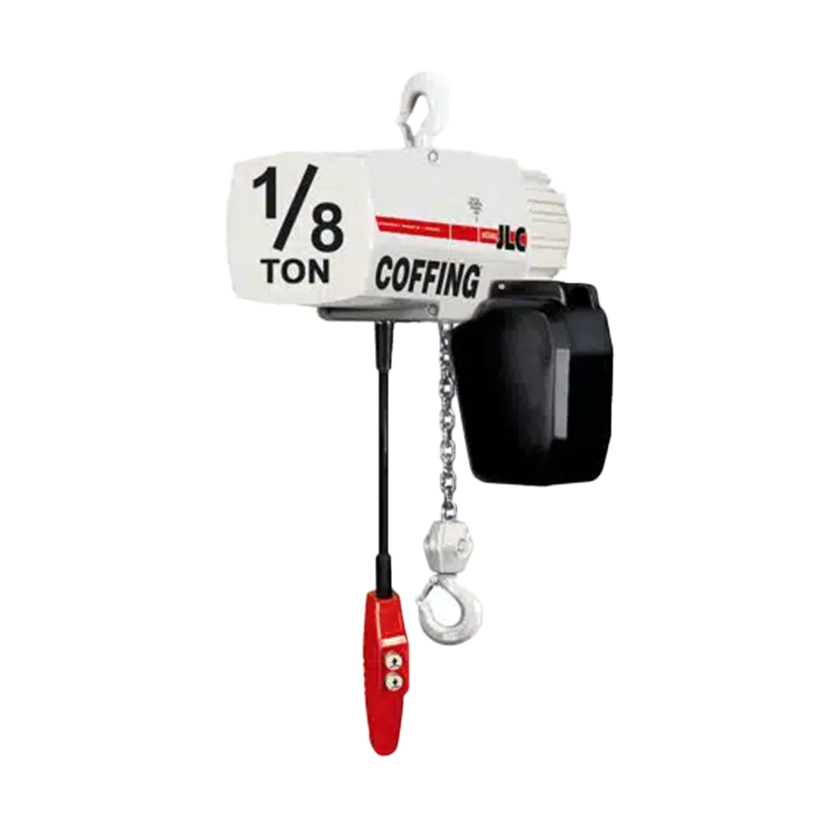 1/8 ton Coffing JLC Electric Chain Hoist with Rigid Hook Suspension, 20ft of lift @ 32fpm, 230/460v