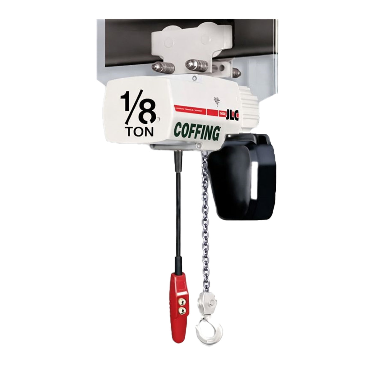 1/8 ton Coffing JLC Electric Chain Hoist with Plain Trolley, 20ft of lift @ 32fpm, 230/460v