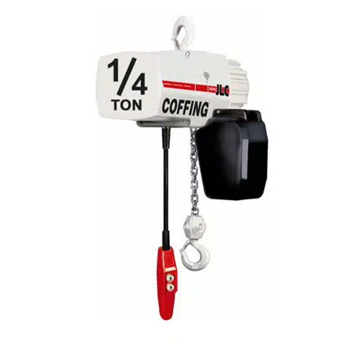1/4 ton Coffing JLC Electric Chain Hoist with Rigid Hook Suspension, 20ft of lift @ 32fpm, 230/460v