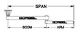 Dimenisonal Drawing for AJ360-C Series Ceiling Mounted Articulating Jib Cranes