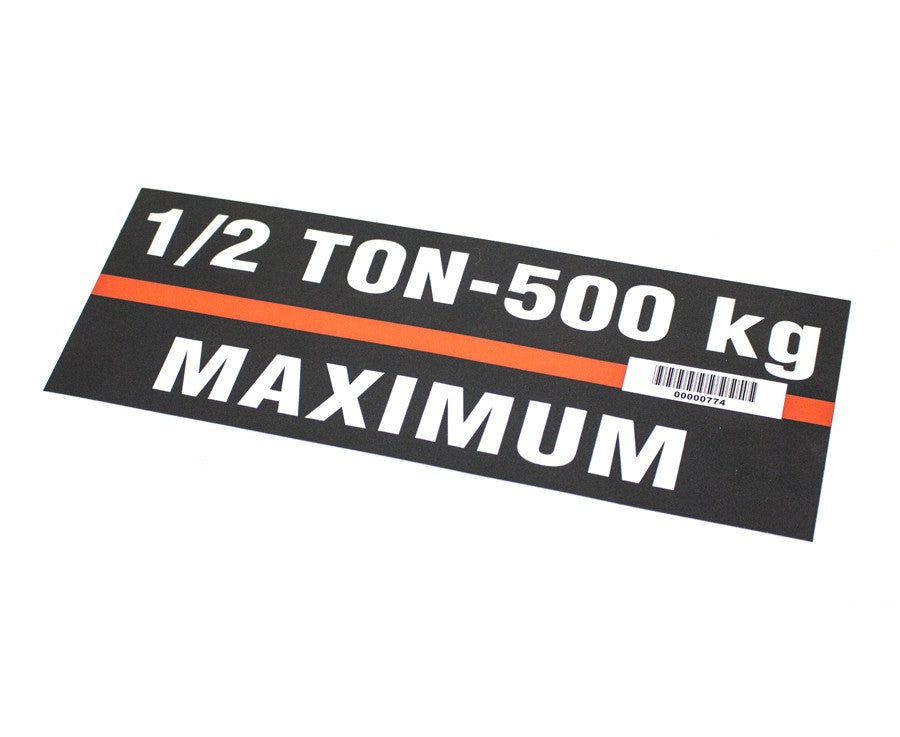 Capacity Label 1/2 Ton V2 - 00000774