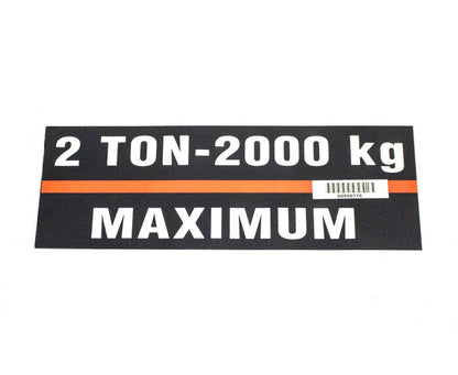 V2 2 Ton Capacity Label - 00000776