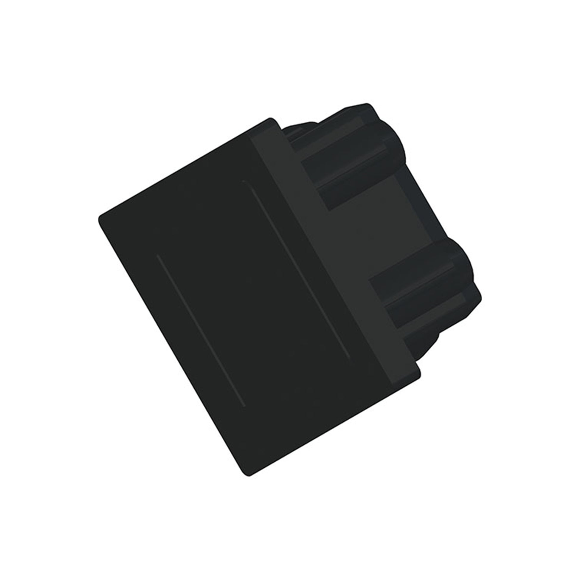 Standard Duty C-Track Festoon End Cap, Black Plastic
