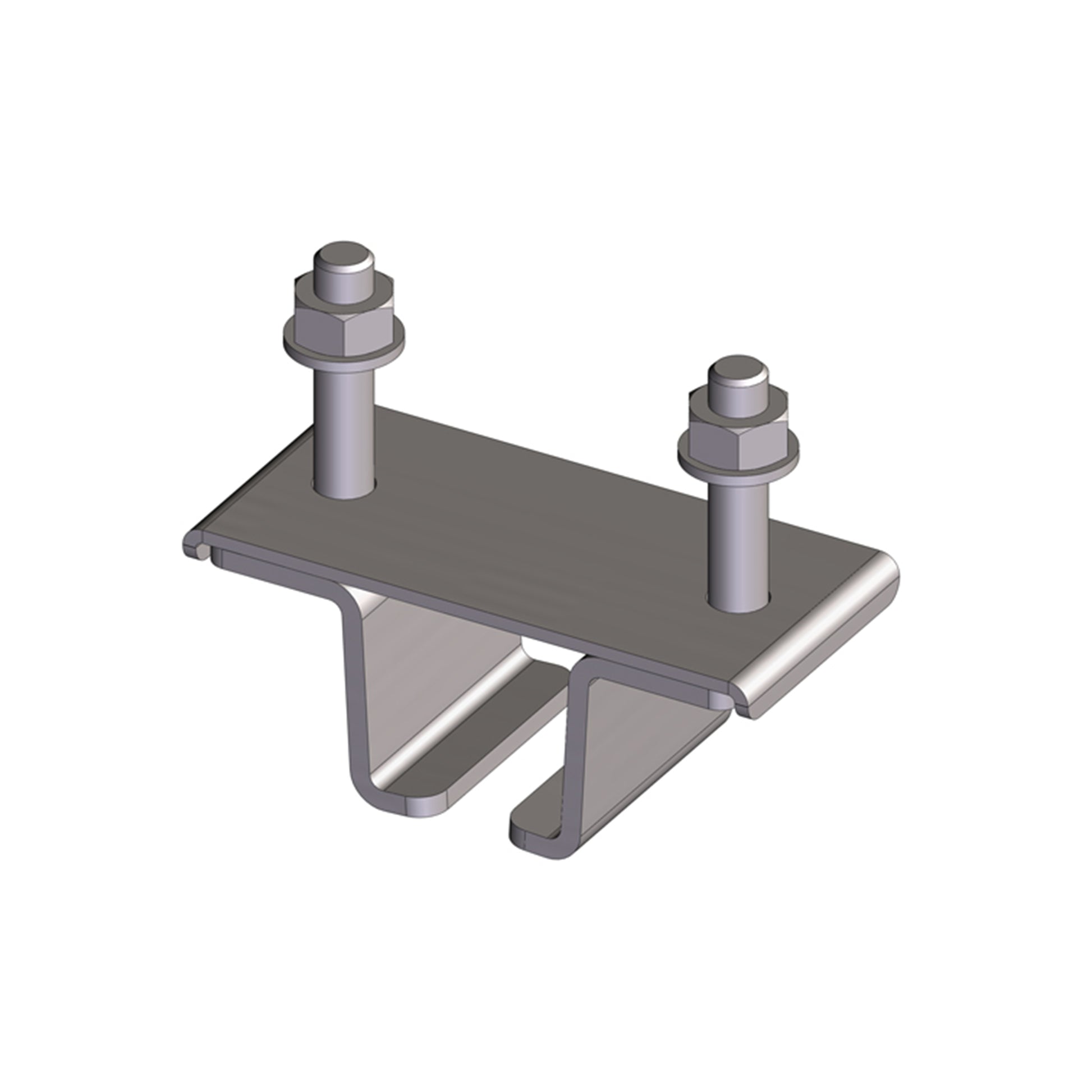 Standard Duty C-Track Festoon Track Hanger Bracket, For Angle Iron Supports, Stainless Steel, Z-Clamp Style