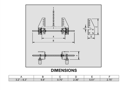 S-Beams with Flange Widths between: 3.2" - 6.3" (2 Clamps included per box)