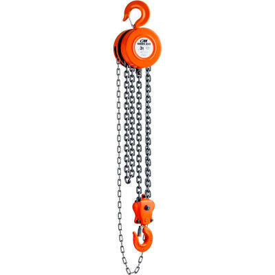 3 Ton 622 Hand Chain Hoist with Rigid Hook Suspension, 10ft of lift