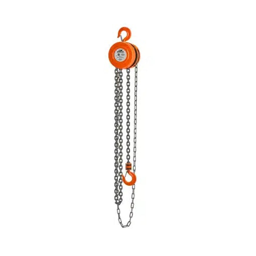 3 Ton 622 Hand Chain Hoist with Rigid Hook Suspension, 15ft of lift