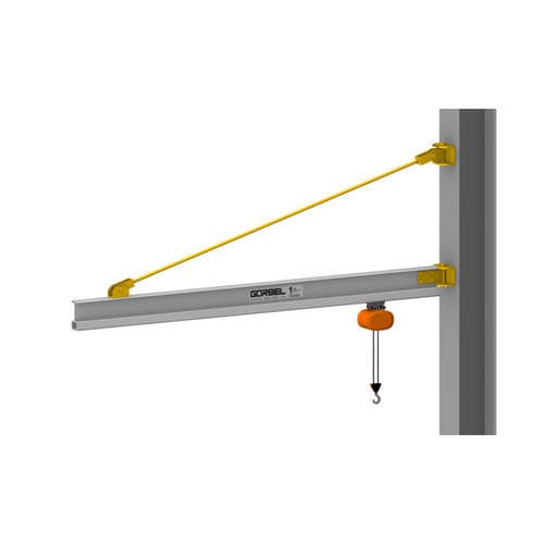Gorbel® AL100 Series 250 Pound (lb) Capacity and 8 Feet (ft) Span (L) Aluminum Wall Bracket Work Station Jib Crane
