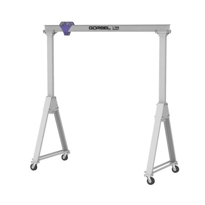 Gorbel® 9 Feet (ft) Minimum Hub (B) and 8 Feet (ft) Span (A) Aluminum Gantry Crane