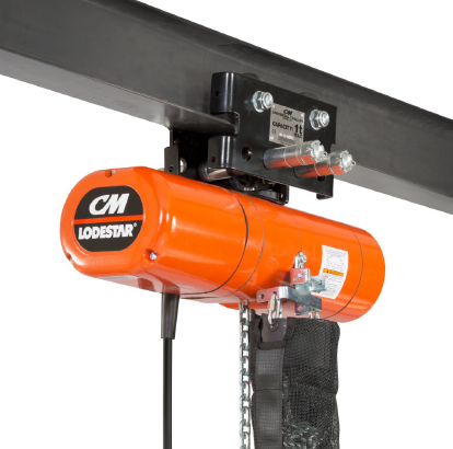 1/4 ton CM Lodestar Next Generation Electric Chain Hoist with 635 Plain Trolley, 20ft of lift @ 32fpm, 230/460v