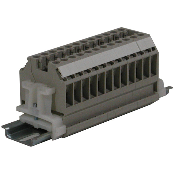 12 Pole Terminal Strip - 95 Amp DIN Mounted