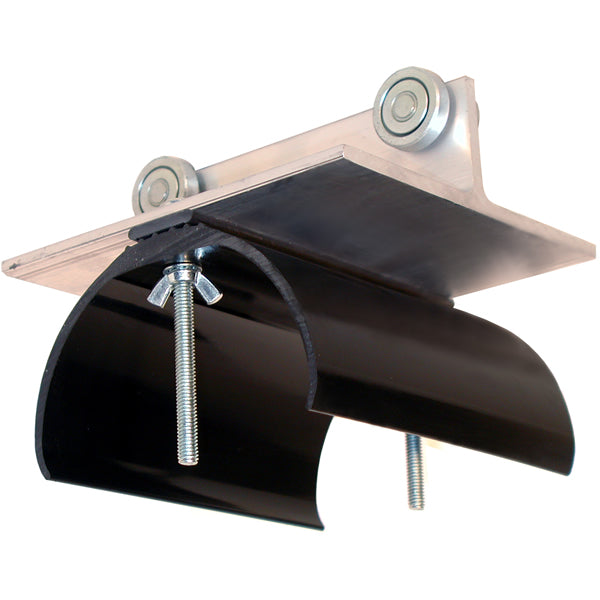 7" Trolley Assembly, Steel Wheels, 6.75" W x 6" Diameter Nylon Saddle