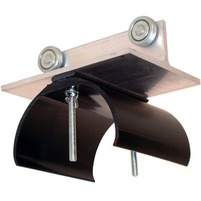 7" Trolley Assembly, Steel Wheels, 5.5" W x 6" Diameter Nylon Saddle