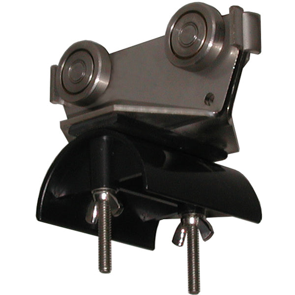 5" Trolley Assembly SS Body - SS Wheels & Hardware, 3" Diameter. Nylon Saddle