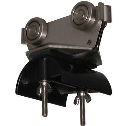 5" Trolley Assembly, SS Body, Steel Wheels, 3" Diameter Nylon Saddle