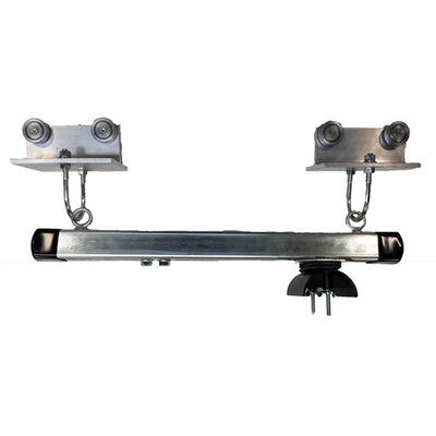 Control Trolley Assembly Alum, SS Wheels and Hardware, 3" Diameter. Nylon Saddle
