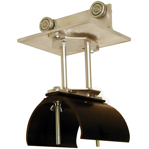 Tow Trolley Assembly Alum, SS Wheels and Hardware, 5.5" Diameter. Nylon Saddle