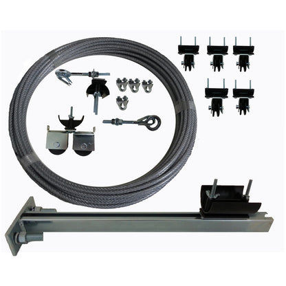 40 Foot Travel Wheel Trolley Kit for Flat Cable to #10 AWG