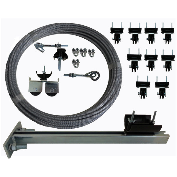 60 Foot Travel Wheel Trolley Kit for Flat Cable to #10 AWG