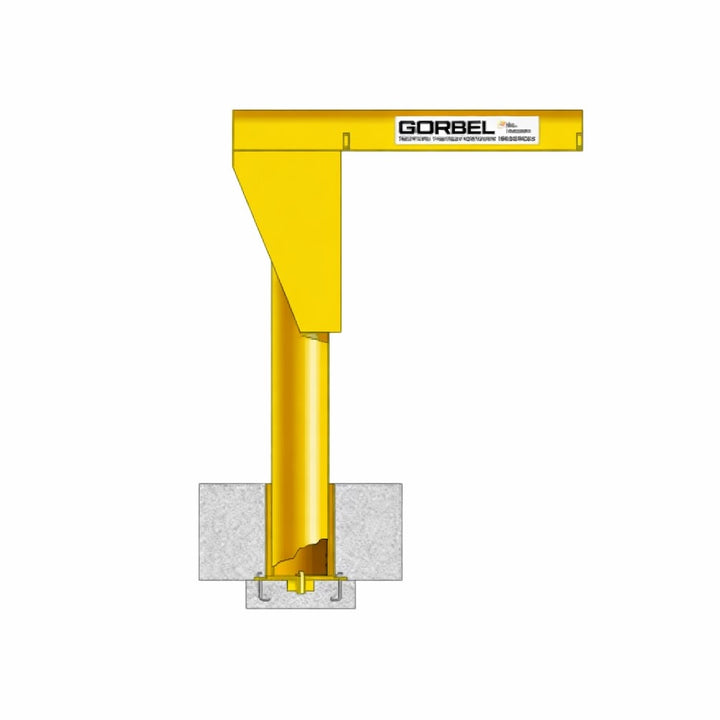Gorbel® FS350S Series 16 Feet (ft) Span (L) and 18 Feet (ft) Hub Sleeve Mounted Free Standing Jib Crane