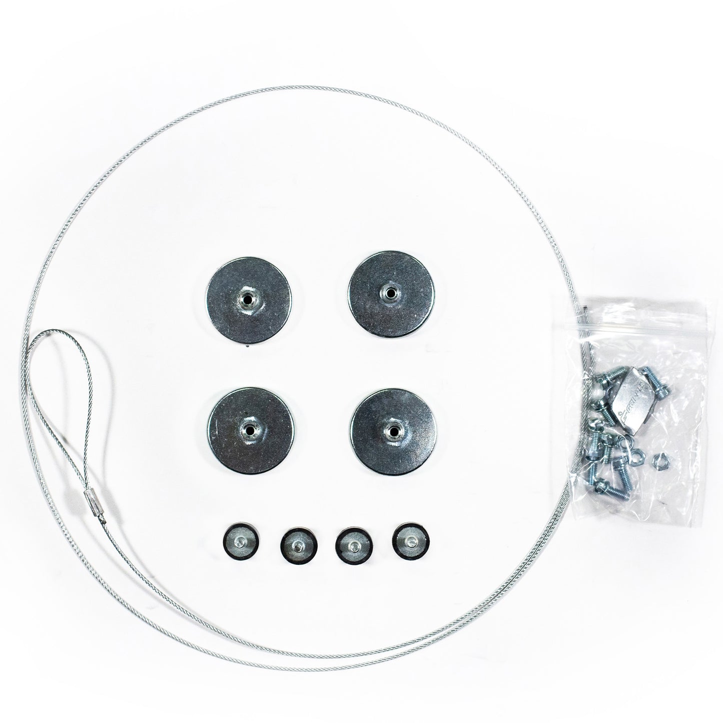 Four-piece magnetic fixing kit for radio receiver