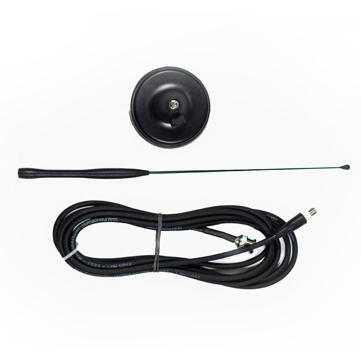 Insulated and magnetic remote antenna 419-433MHZ, 1/2 wave, 5m Cable - BNC