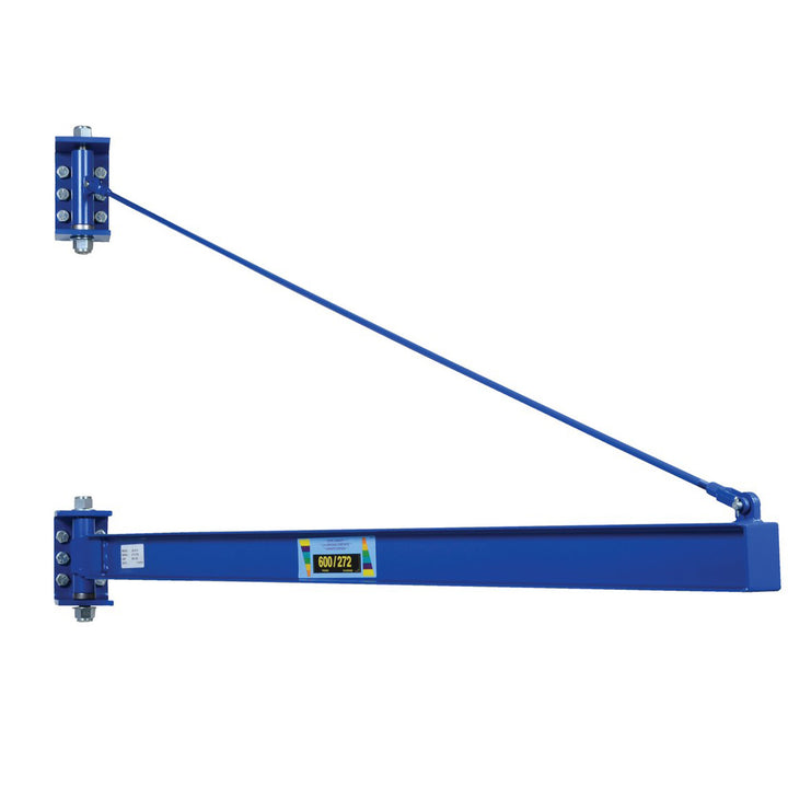 Vestil Tie Rod Jibs (for high ceilings). Cable Support Length: 82¼"; Overall Height: 45¼"; I-Beam Flange Width X Height: 2 11/16" x 4"; Uniform Capacity: 600 lb.