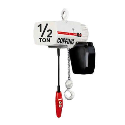 1/2 ton Coffing JLC Electric Chain Hoist with Rigid Hook Suspension, 20ft of lift @ 32fpm, 115/230v