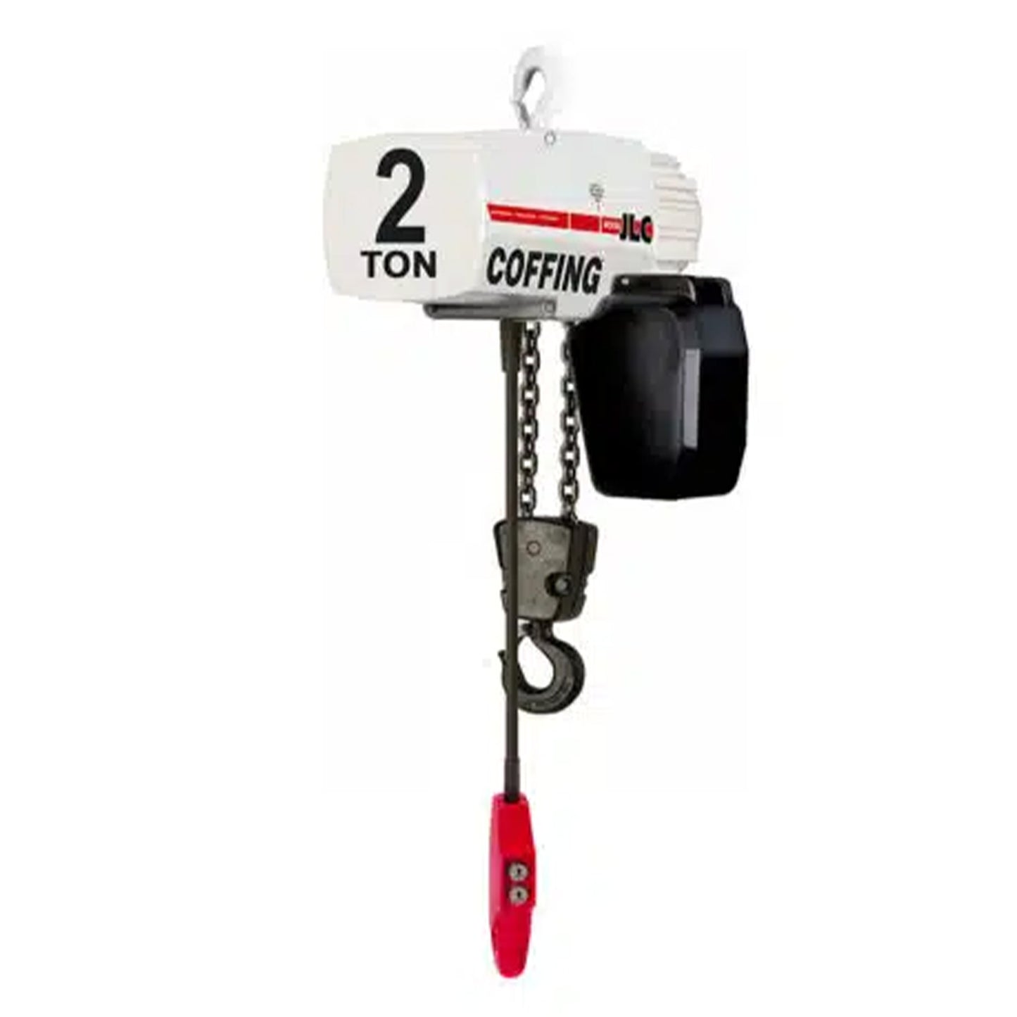 2 ton Coffing JLC Electric Chain Hoist with Rigid Hook Suspension, 20ft of lift @ 8fpm, 230/460v