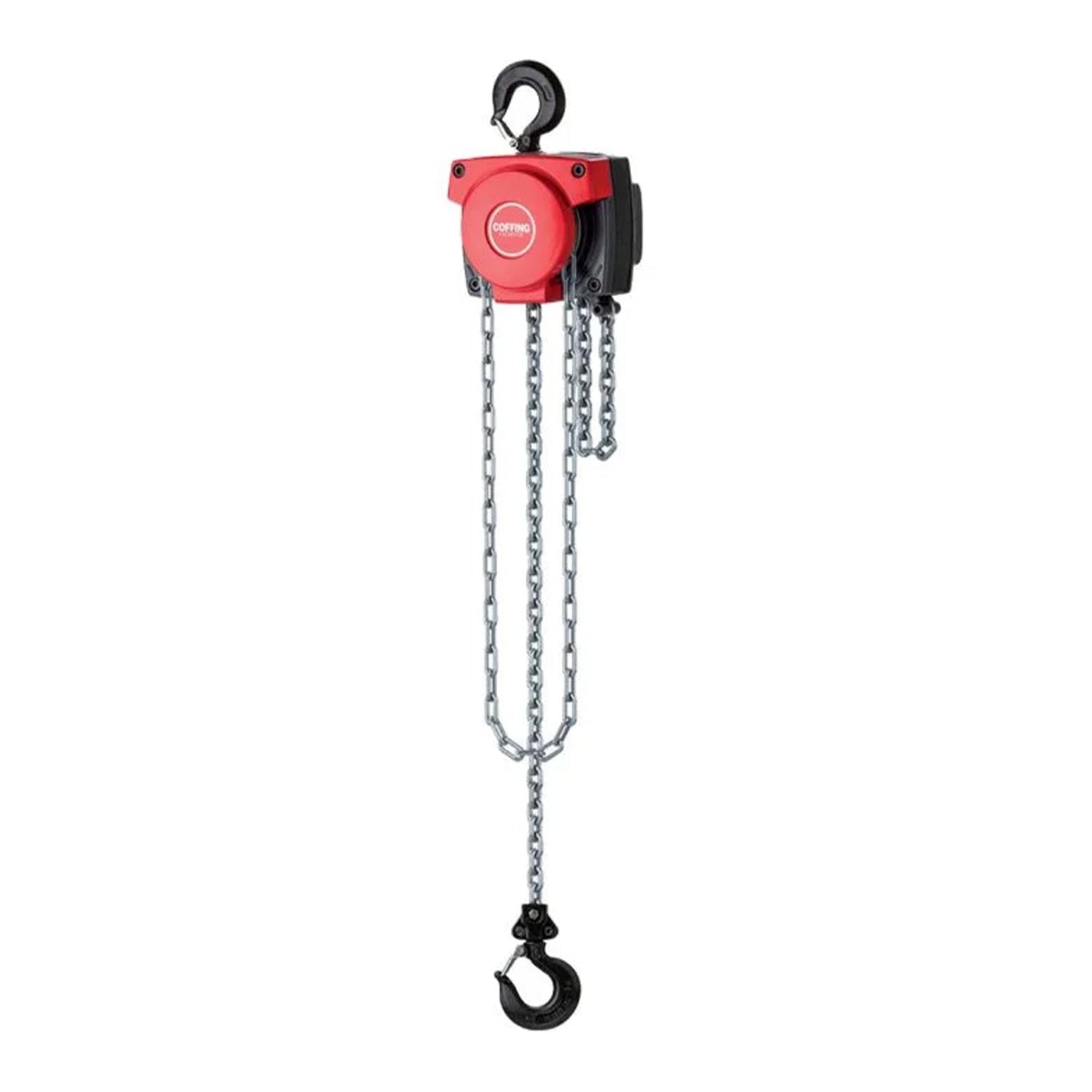 1 Ton Coffing LHH Hand Chain Hoist with Rigid Hook Suspension, 15ft of lift