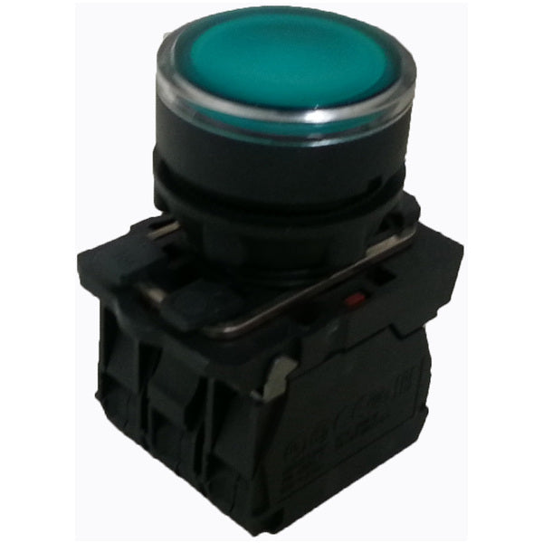 Illuminated Green L.E.D. Momentary Switch 24 VCD/VAC