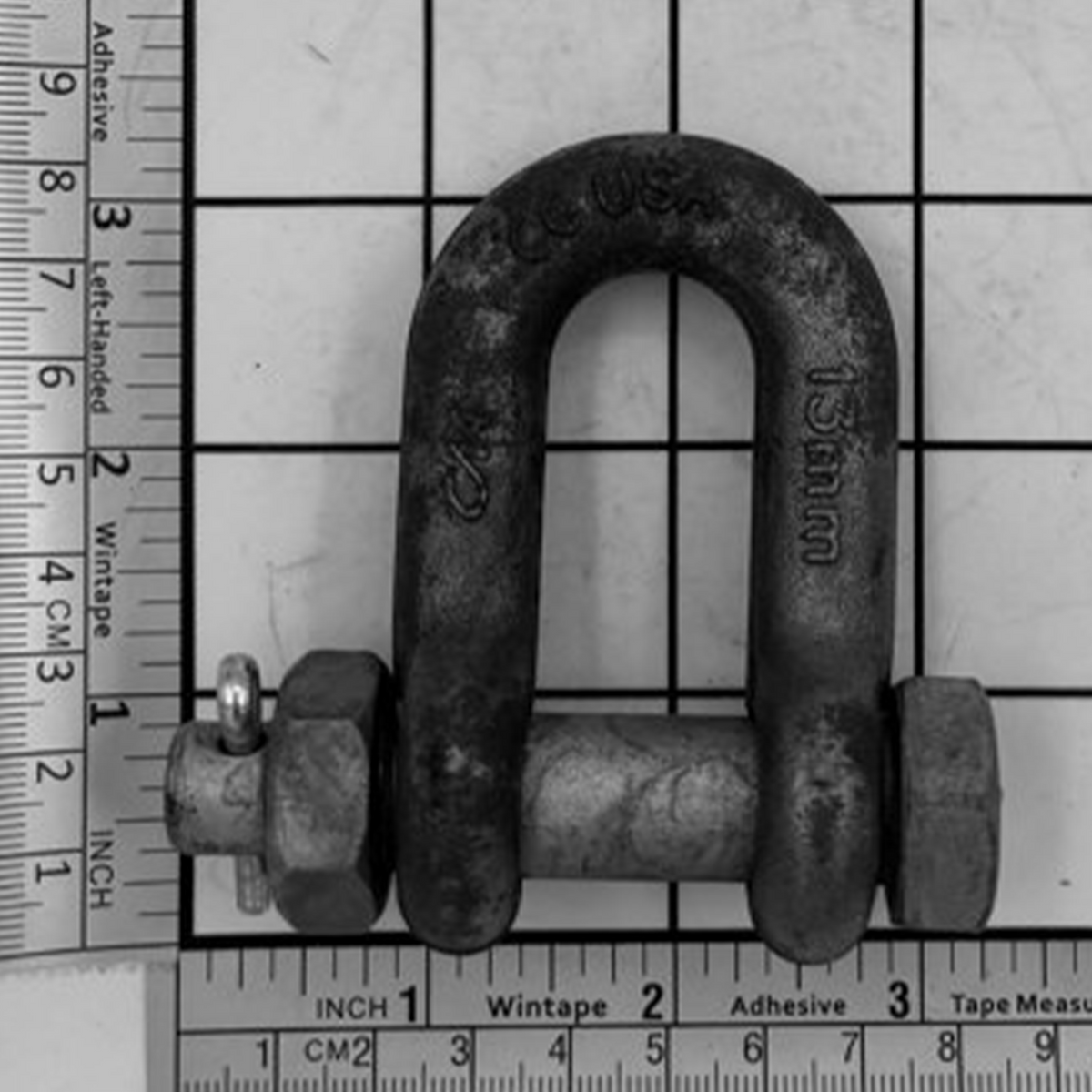 1/2" Super Strong Chain Shackle - Bolt, Nut & Cotter, Self Colored