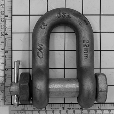 7/8" Super Strong Chain Shackle - Bolt, Nut & Cotter, Self Colored - M953