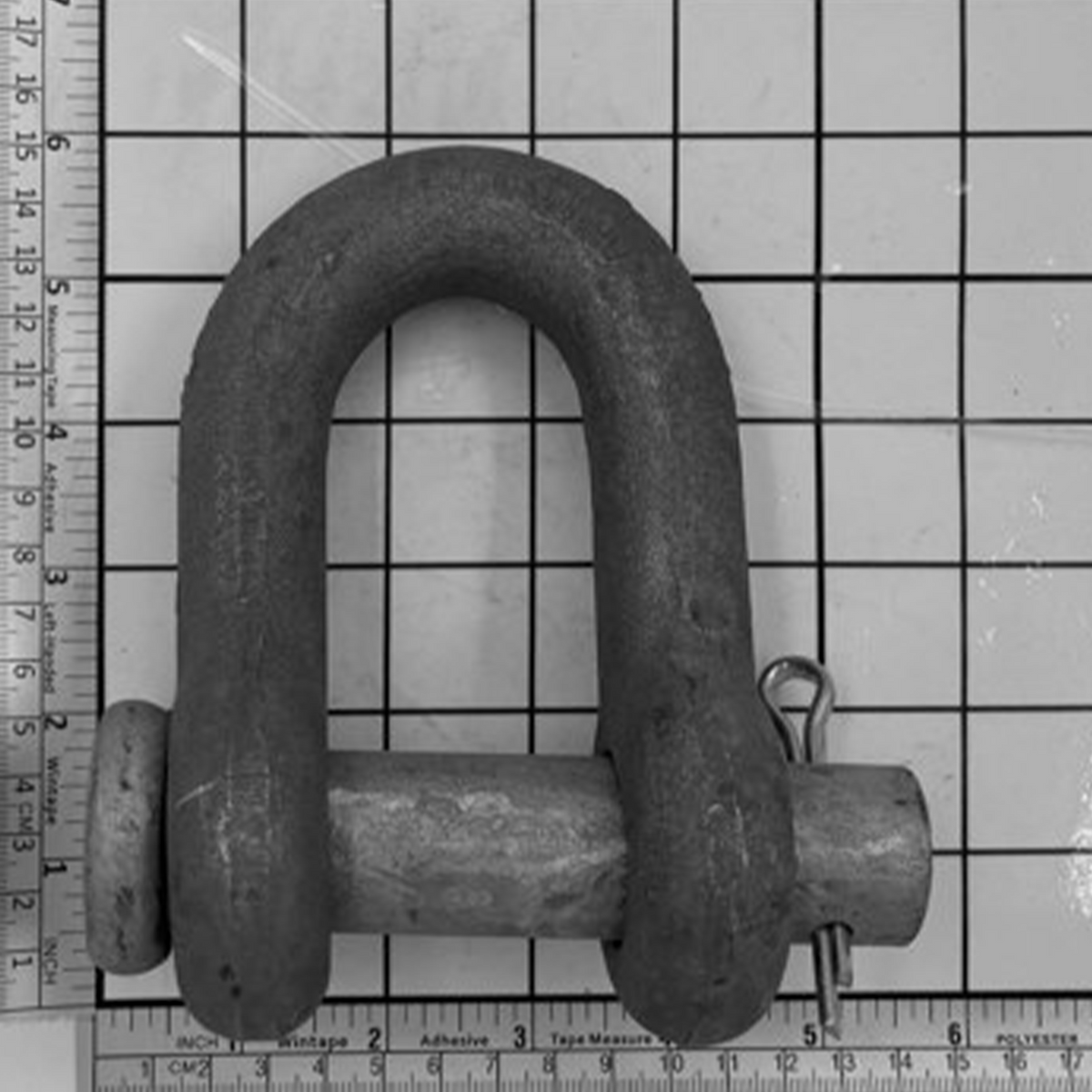 1" Carbon Chain Shackle - Round Pin, Galvanized