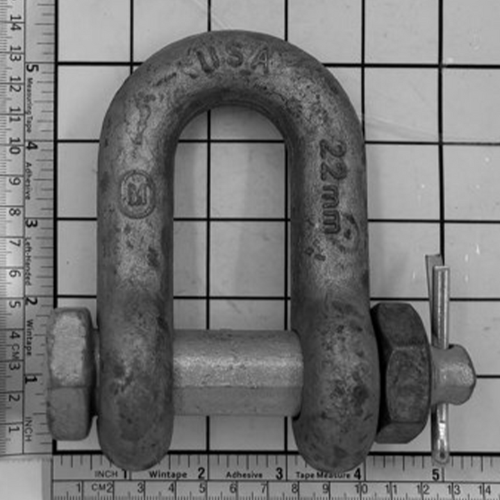 7/8" Carbon Chain Shackle - Bolt, Nut & Cotter, Galvanized