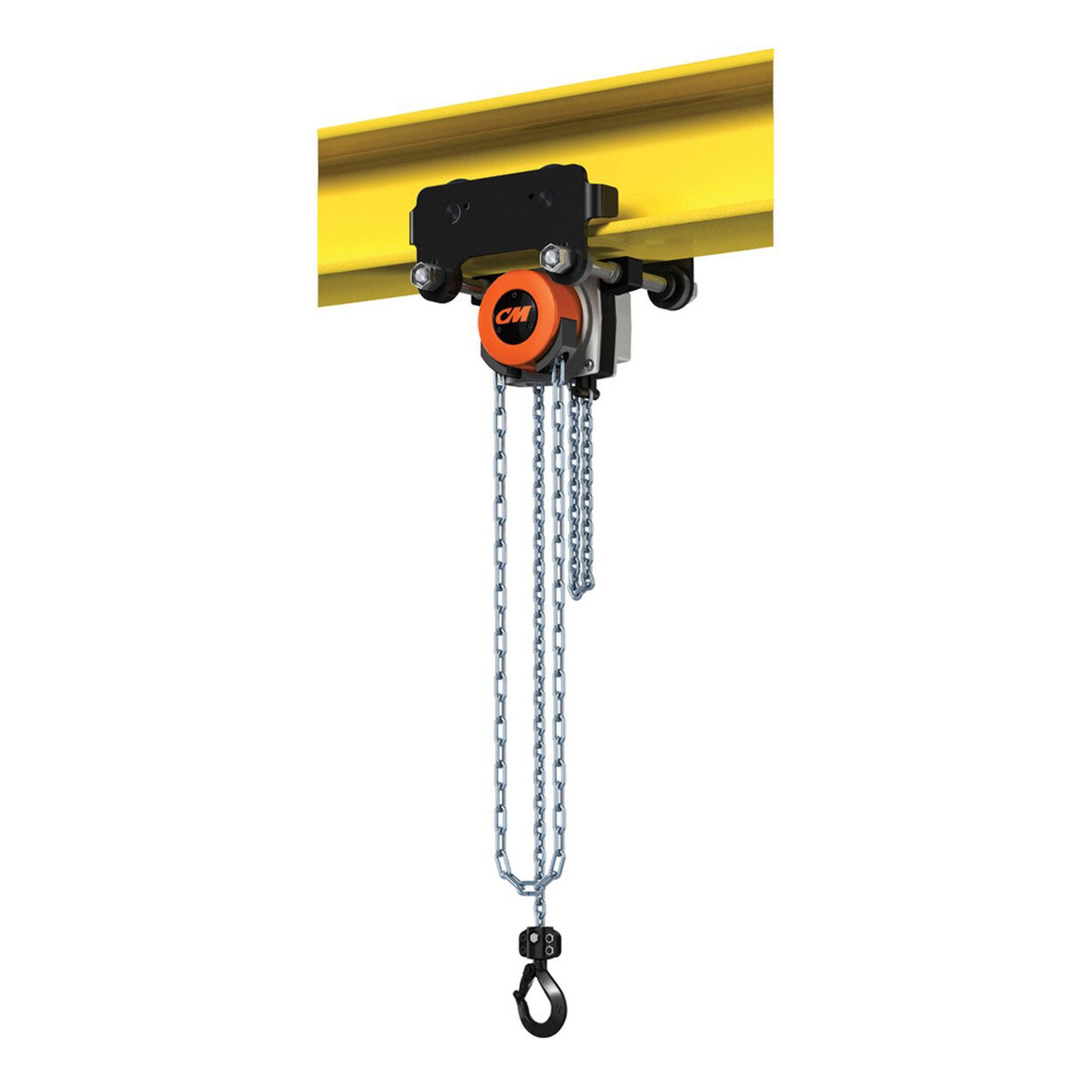 1/2 Ton CM Hurricane Army Type Plain Trolley Hoist, 30ft of lift
