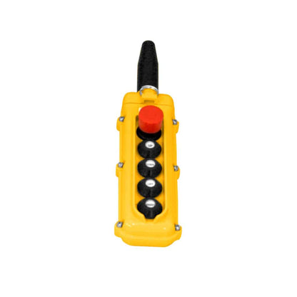 SBN Pendant Pushbutton Station, 5-Button, (2) Two-Speed with Emergency Stop (Rotate to Release)