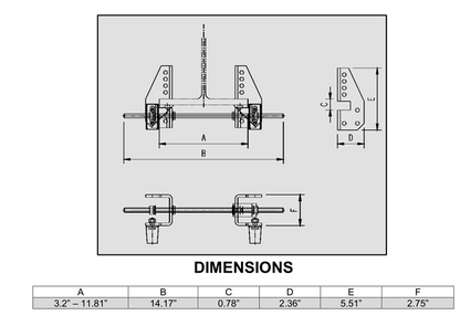 W-Beams with Flange Widths between: 3.2" - 11.81" (2 Clamps included per box)