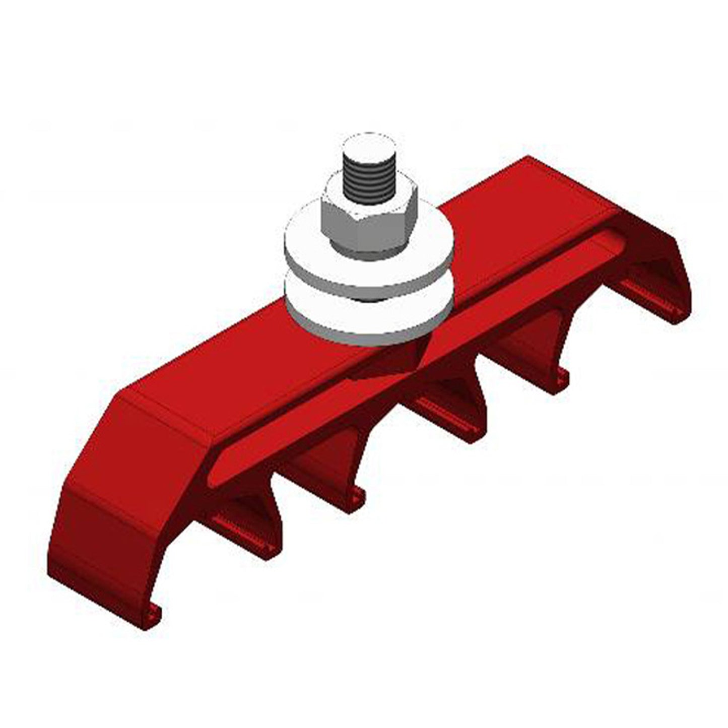 Safe-Lec 2 Hanger Clamp, 3-Pole, Medium Heat, Red Polycarbonate