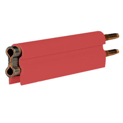 8-Bar Conductor Bar, 250A, Copper / Stainless Clad, Red Medium Heat Cover, 10FT Length