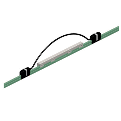 8-Bar Expansion Section, 250A, Copper / Stainless Clad, Green PVC Cover, 10FT Length