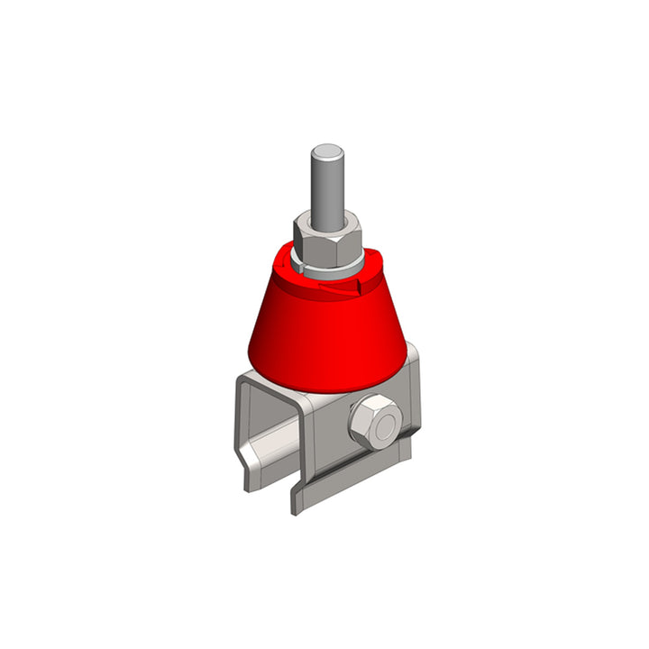 8-Bar, Hanger Clamp, Steel w/Bolt, w/insulator, Plated Steel
