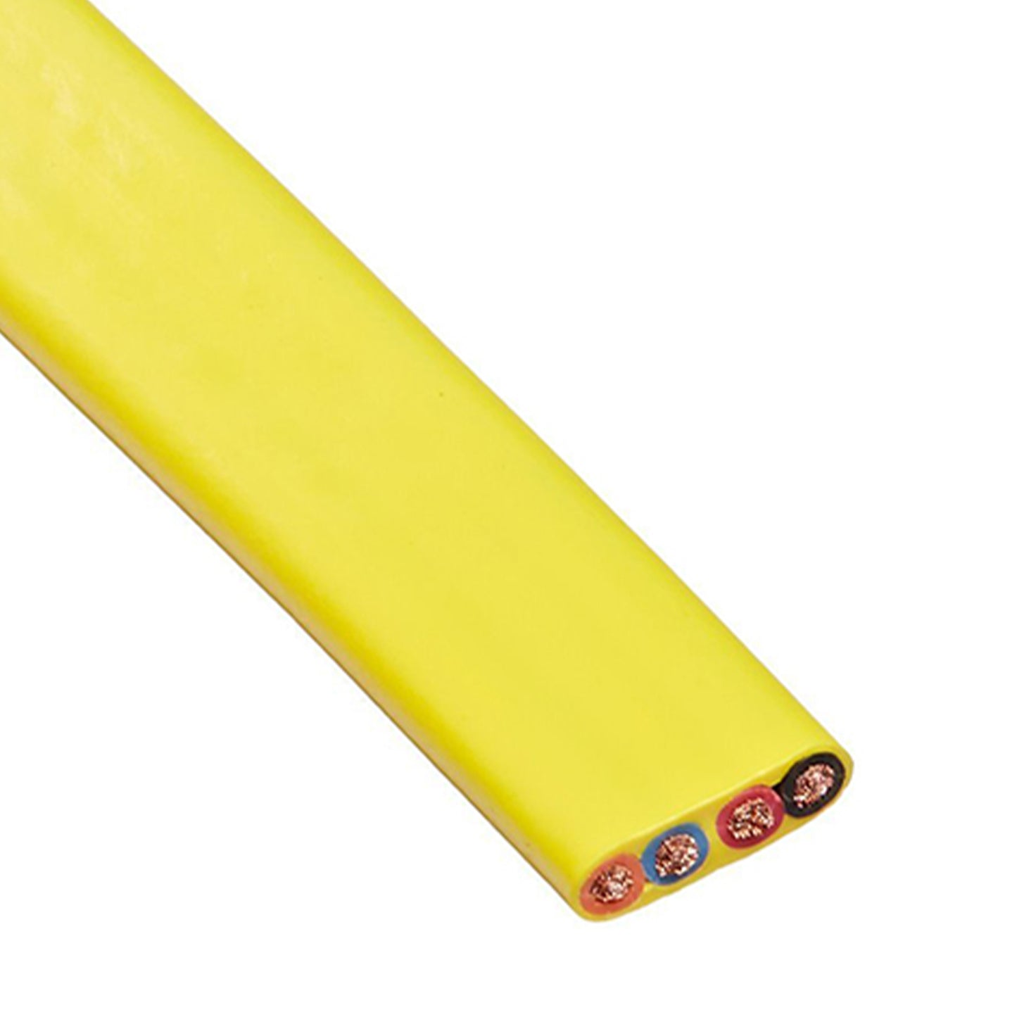 Cable, Flat PVC, 10 AWG / 4 Conductor, Yellow