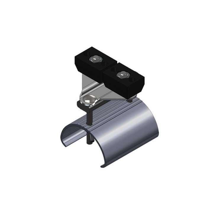 Heavy Duty C-Track Festoon End Clamp For Flat Cable, 2.75" Dia x 3" Wide Saddle, Aluminum