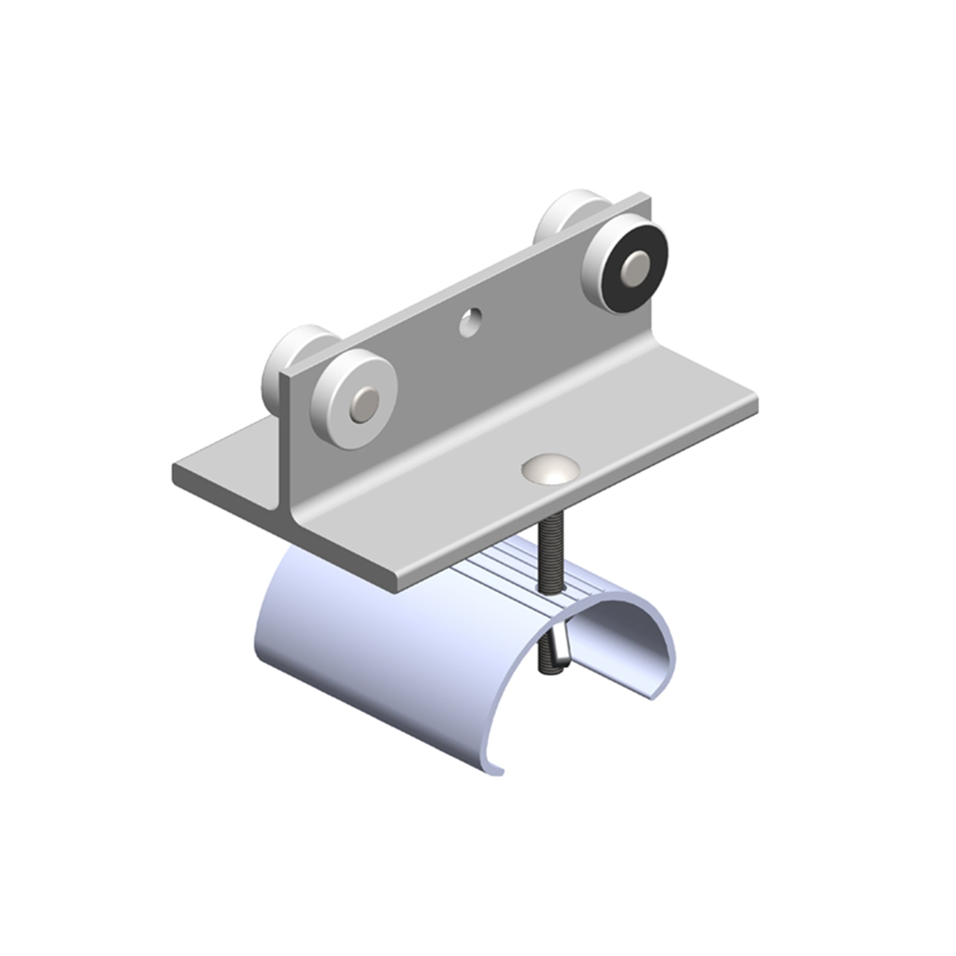 Standard Duty C-Track Festoon Cable Trolley for Flat Cable, Steel, Plated, 2.75" Dia x 3" W Saddle, 5" W Body